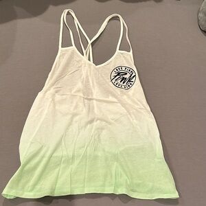 PINK Victoria's Secret White and Green Ombre Tank Top